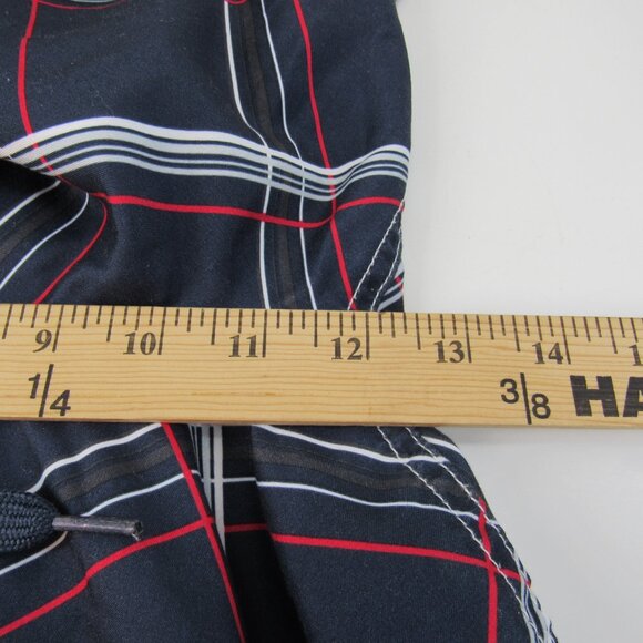 OP Men's Dark Navy with White & Red Stripe 8 1/2" Inseam Swim Trunks L (36-38) - Picture 7 of 10